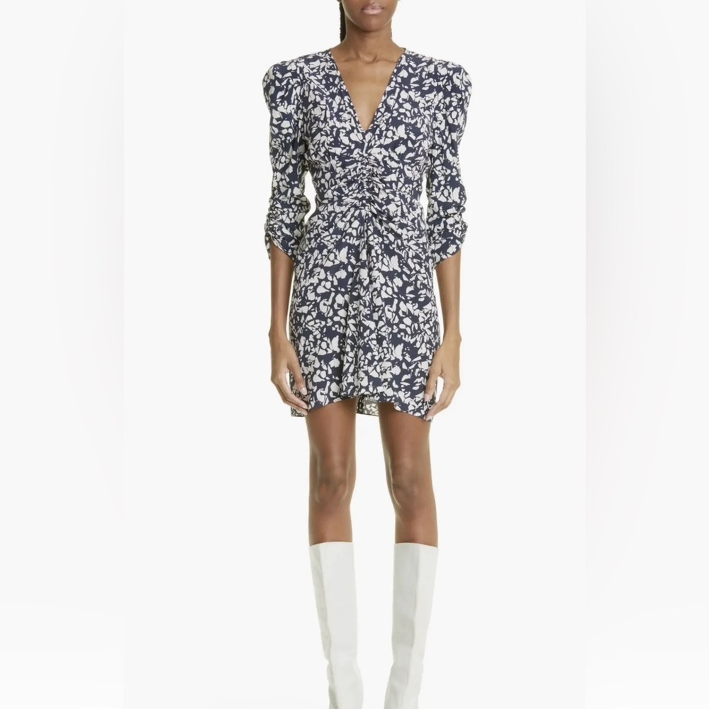 Aliniza Ruched Three-Quarter Sleeve Dress